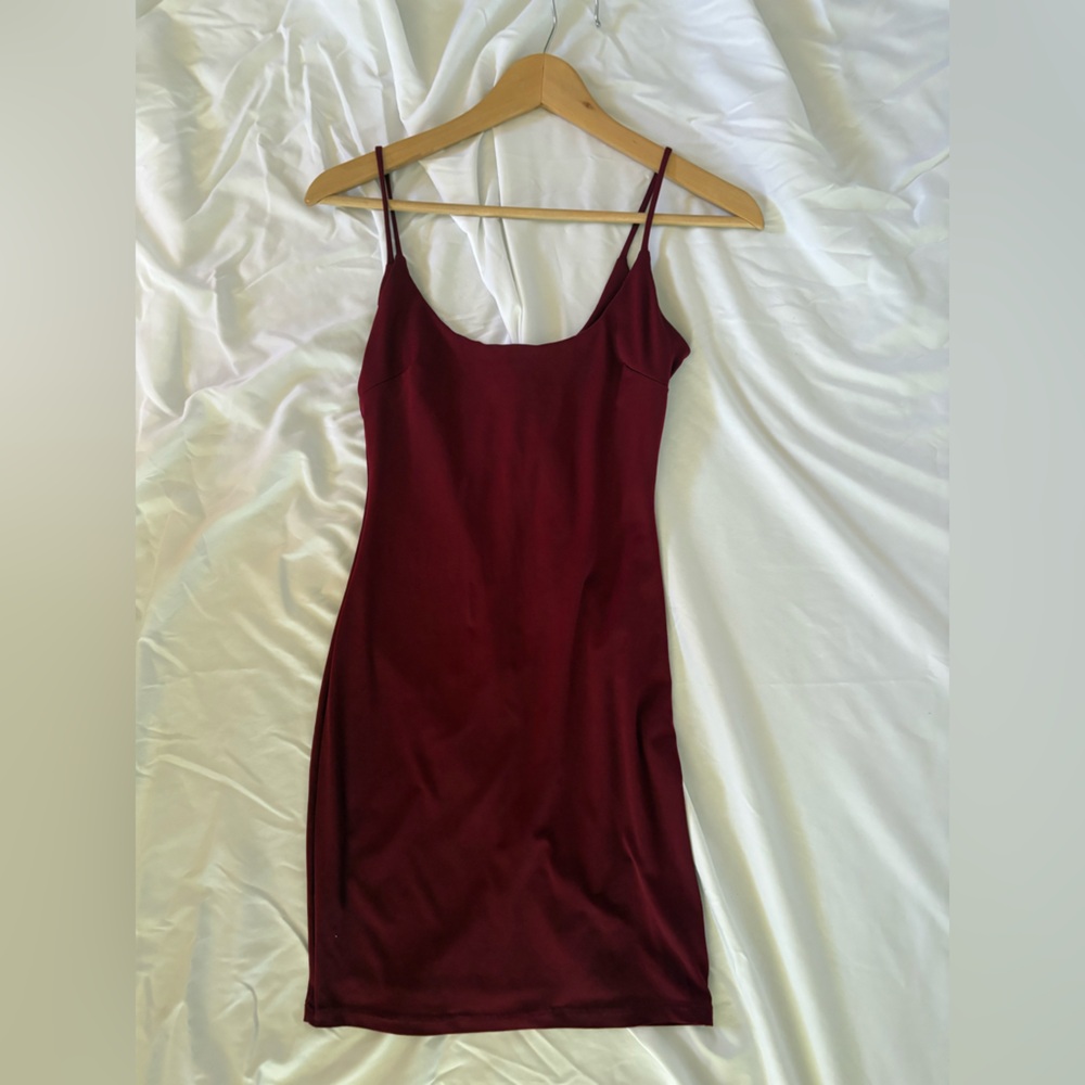 Red Sleeveless Spaghetti Strap Slip Dress